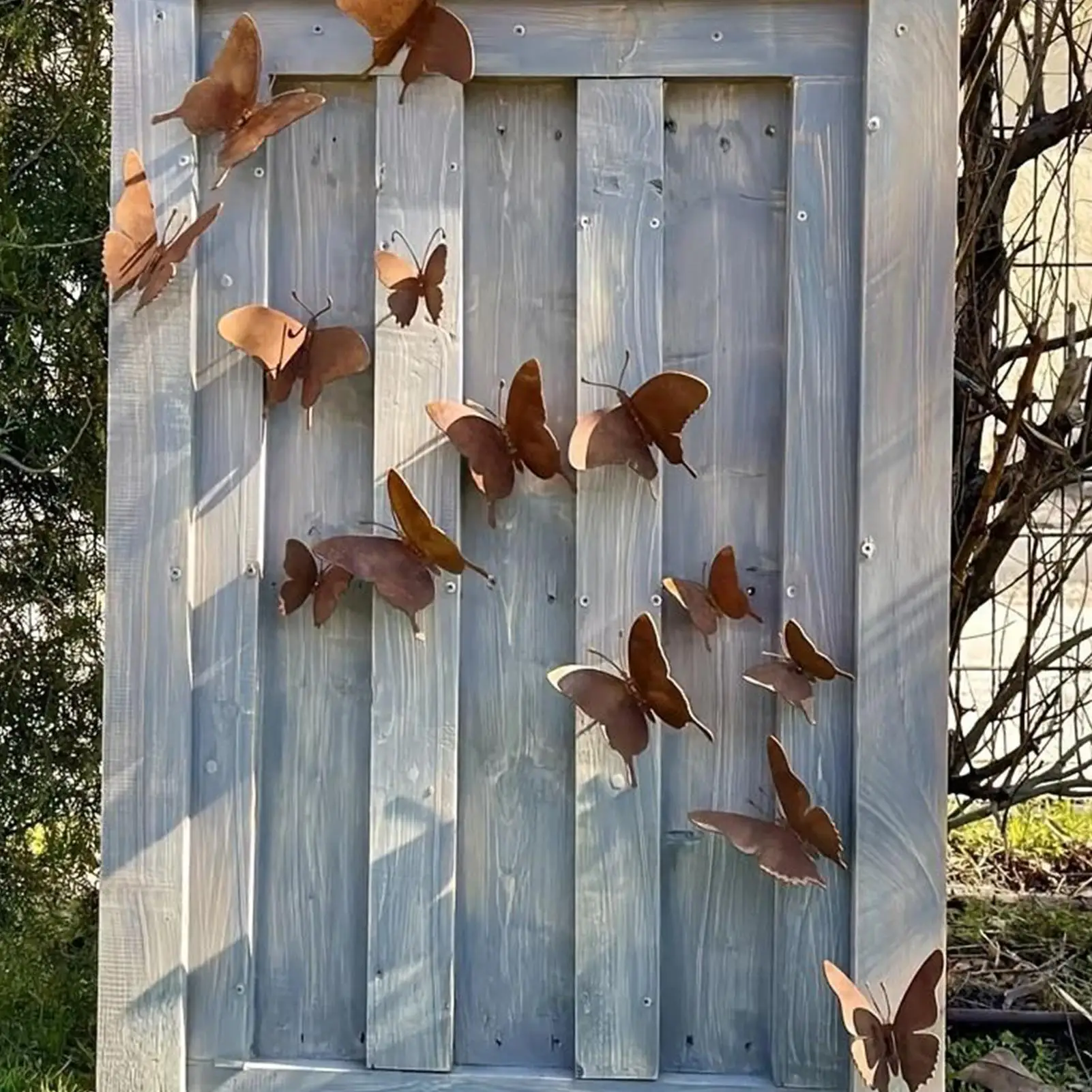 Metal Butterfly Wall Decor 15 Piece Set Aesthetic Wall Art for Girls Room Bedroom Nursery Bathroom Garden Fence Charming Decor