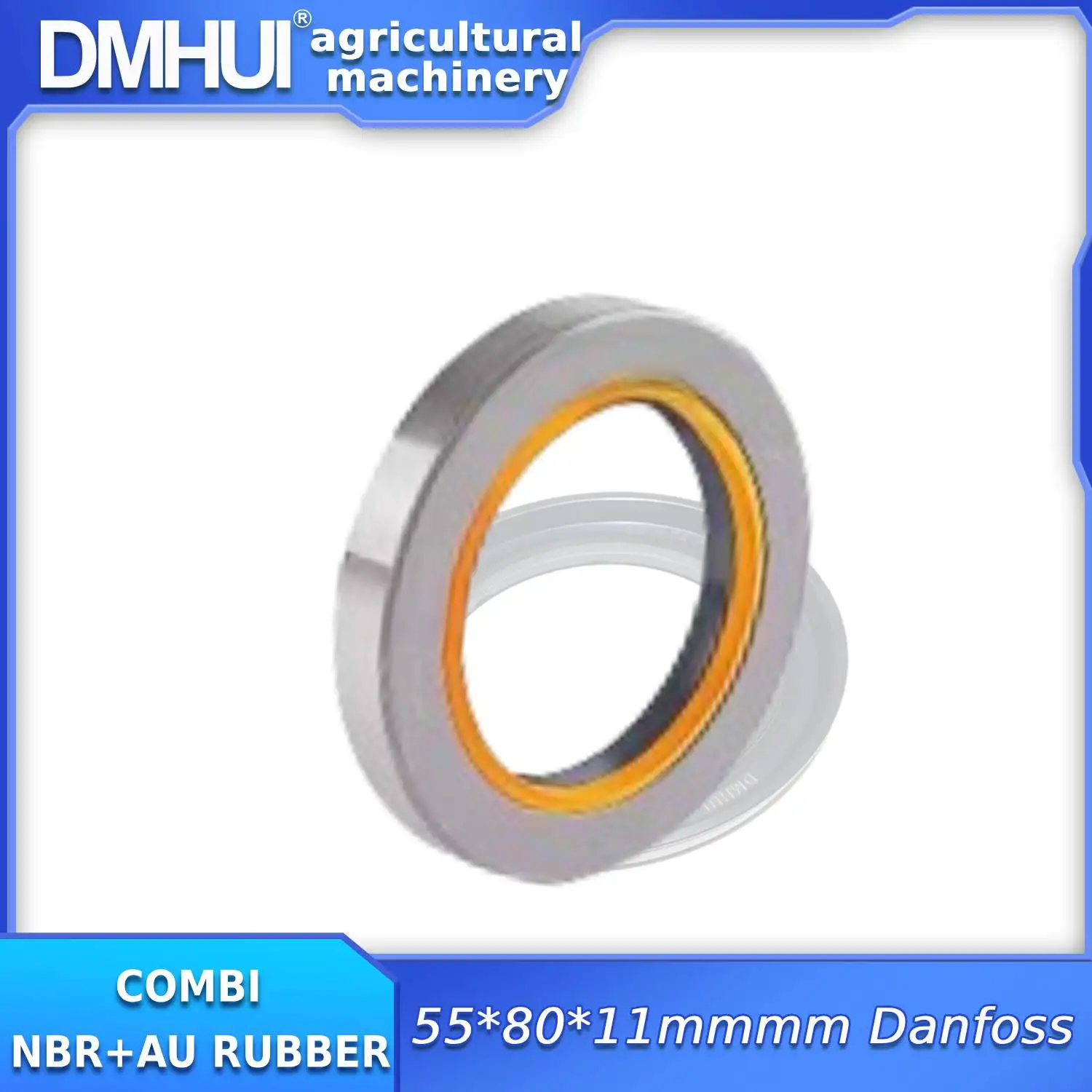 

DMHUI Skeleton Oil Seal 55x80x11mm COMBI Type NBR+AU Rubber OEM NO. Corteco/12013176B for Engine parts, shaft seals