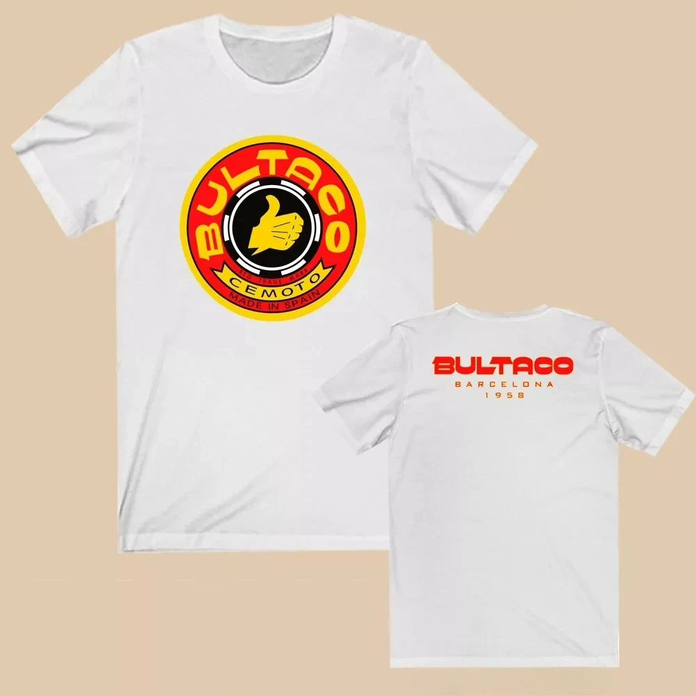 

Streetwear Classic Men's Summer High Quality T Shirt Bultaco Cemoto Motorcycles Print Tee Unisex Fashion Crew Neck T-shirt Black