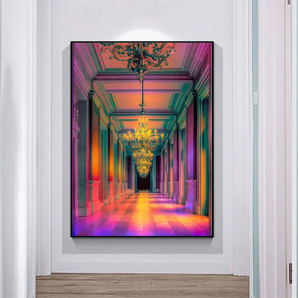 Abstract Prismatic Dimensions Posters Canvas Painting Print Colorful Expand Vision Wall Art Pictures For Living Room Home Decor