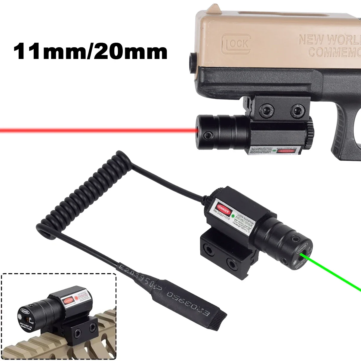 

Mini Tactical Red Green Dot Laser Sight for Airsoft Rifle Pistol Shooting Hunting 11mm 20mm Rail Adjustable Laser With Battery