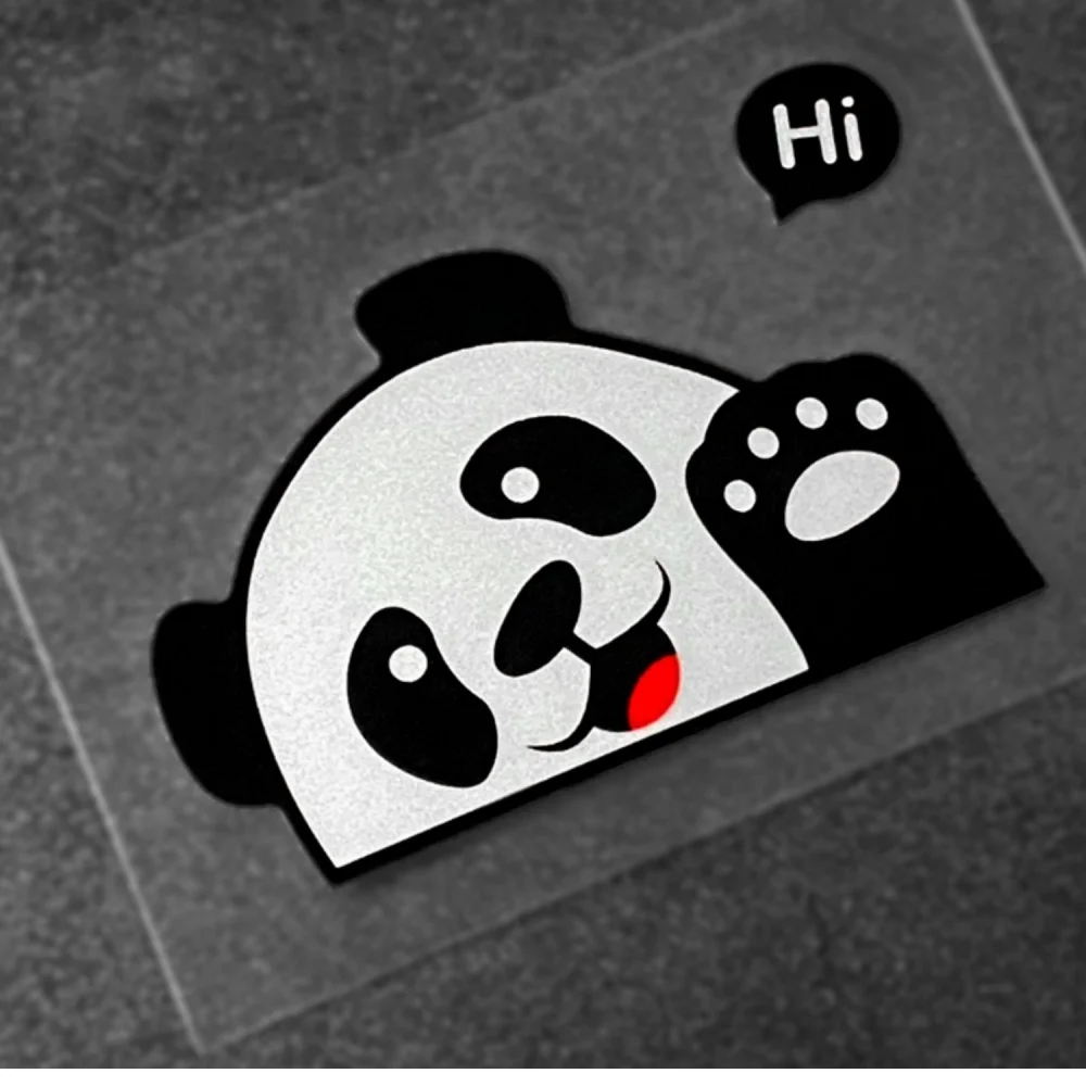 Cute Panda Hi Stickers Decal Car Styling Vinyl Tape Auto Truck Motorbike Fuel Tank Graphics