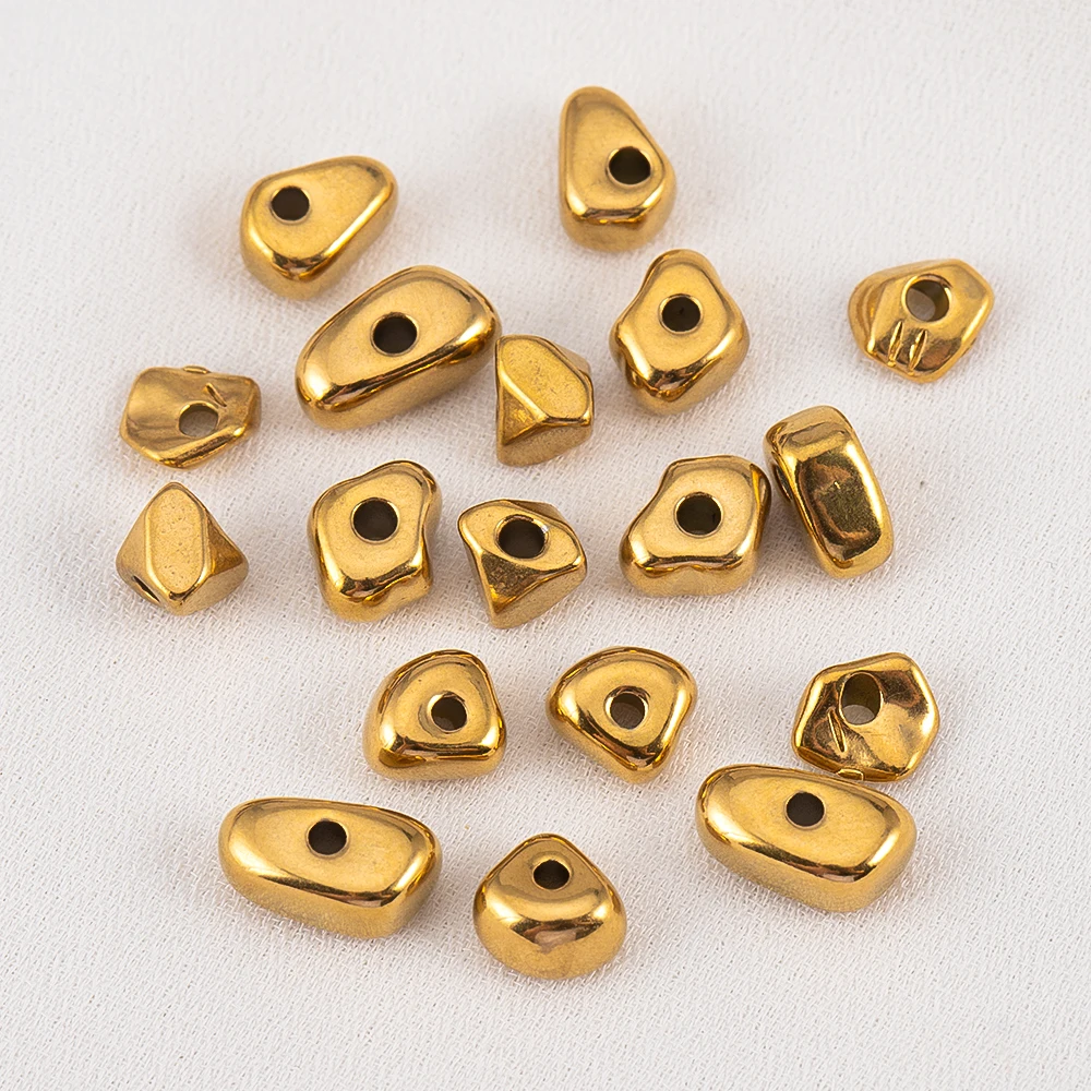 

5Pcs 304 Stainless Steel Gold Color Beads Irregular Loose Spacer Beads For DIY Jewelry Making Bracelet Accessories Crafts
