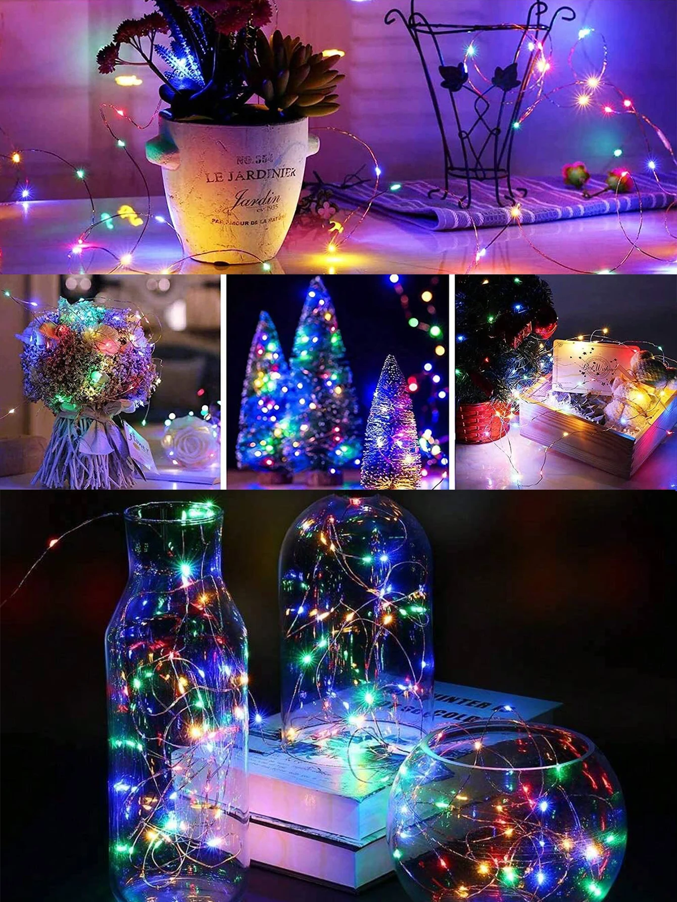 

Сказочный светильник, светодиодный гирляндный светильник из медной проволоки, 1/2/3/5/10 м, на батарейках для спальни, сада, вечеринки, свадебного украшения