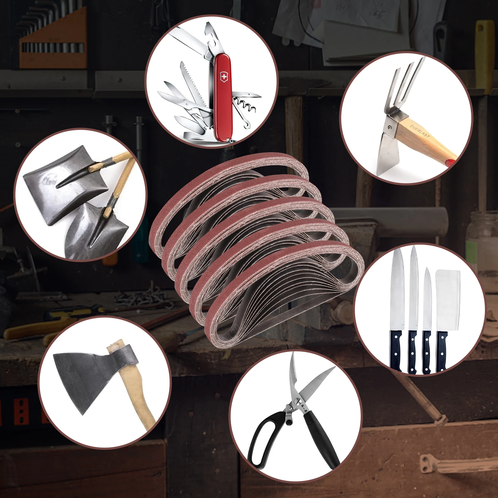 50 Stück 13x457mm Schleifbänder, 40-400 Körnung 1/2' X 18' Aluminiumoxid-Schleifbänder für Luftbandschleifer und Punktschweißschleifen – Detail 8
