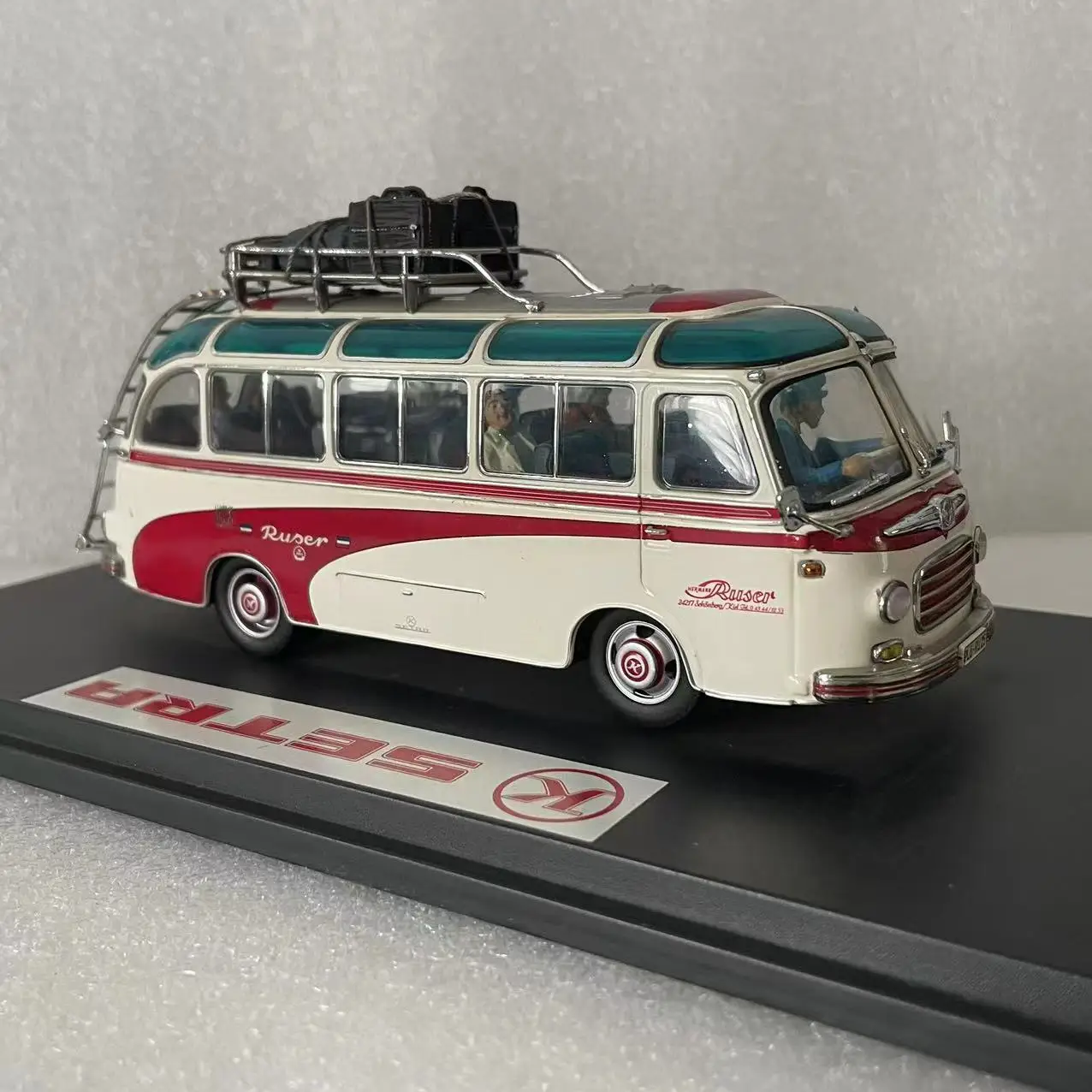 Schuco 1/43 Setra S6 Tour Bus Painted for Hermann Ruser Company Alloy Die Cast Collectible Toy Kids Birthday Gift