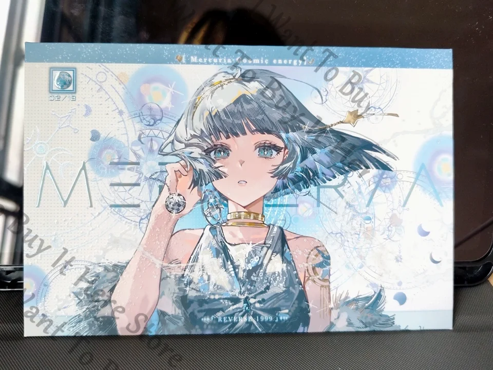 Anime Reverse:1999 Mercuria Cosplay Cartoon Coloured Paper Postcard Badge Emblem Card Halloween Lesser Calorie Mascot Fans Gift