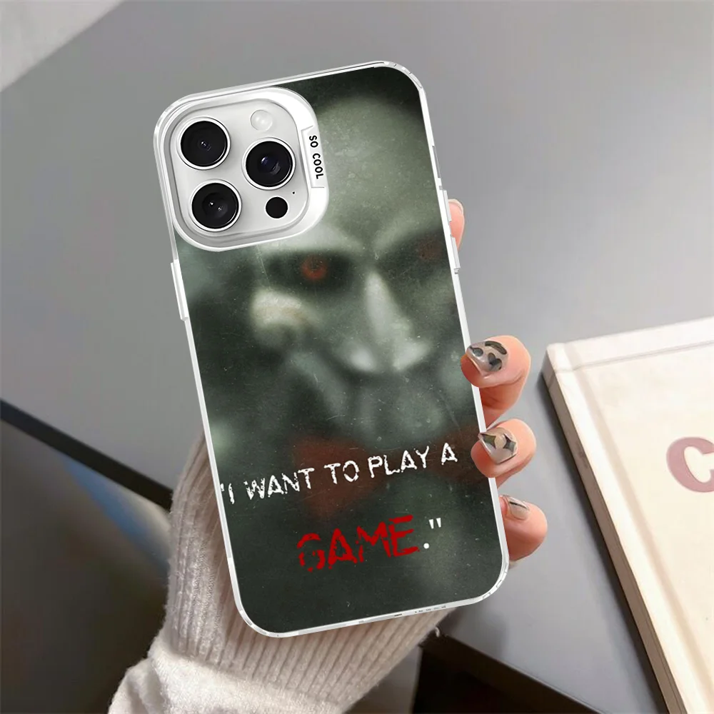 Saw Jigsaw Killer Hhorror Phone Case For iPhone 16 15 14 13 12 11 Pro Max X XR XSMAX Matte Shockproof Back Cover