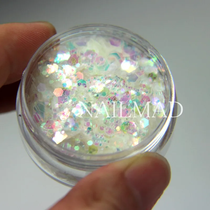 1 scatola esagonale Glitter per unghie dimensioni della miscela scintille colorate paillettes per Nail Art Glitter per Manicure trucco Body Art decorazioni fai da te