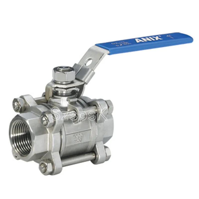 Q11F Stainless Steel 201/304 Three-piece 3PC Female Threaded Ball Valve Butt Welded Full Bore Ball Valve with Keyhole