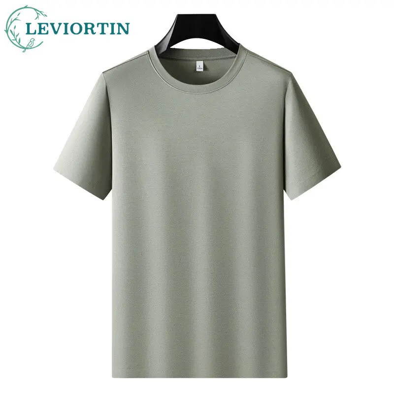 

Мужская однотонная деловая повседневная рубашка с половиной рукавов и бесшовным клеем, футболка с жидким амиаком и круглым вырезом с короткими рукавами