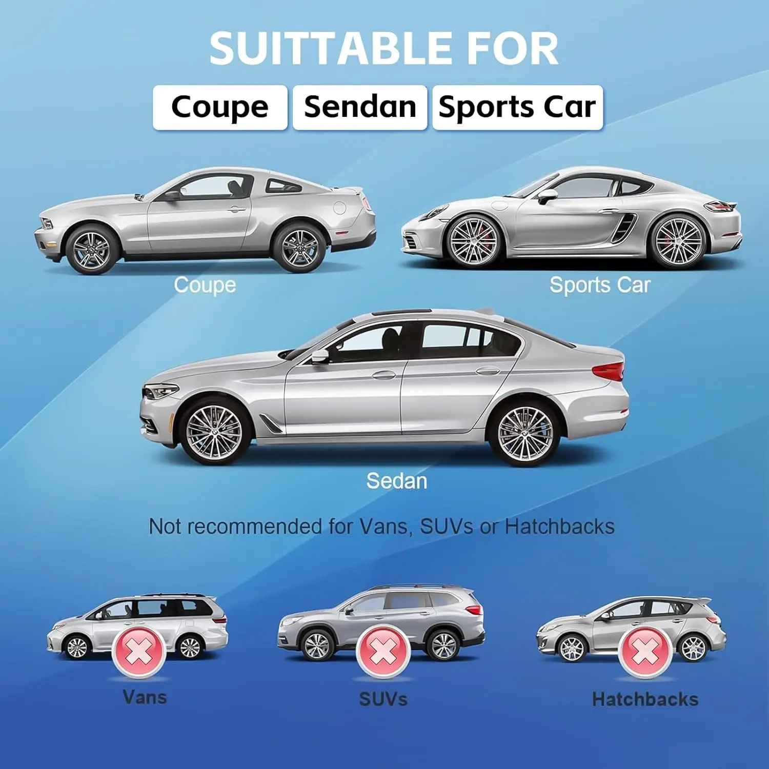 Universal Waterproof All-Weather Car Cover for Sedans and Coupes, Durable Protection with Windproof Straps