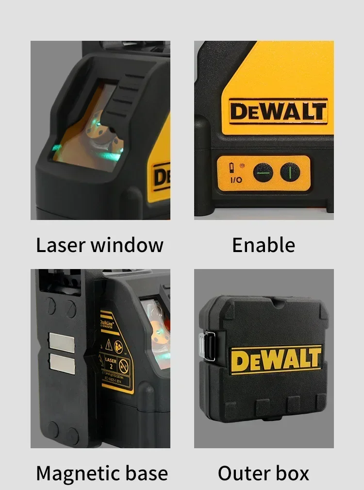 DEWALT Cross Laser Level DW088CG Indoor And Outdoor High-Precision 2-Lines Self Ieveling Green Beam Laser Level Power Tool