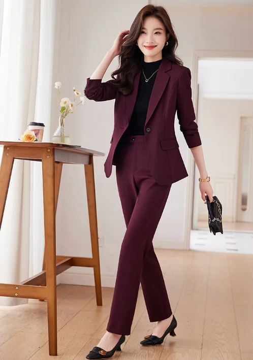 Women's Yellow Blazer, Elegant Goddess‑Style Manager Formal Wear, Fashionable Business Suit Set
