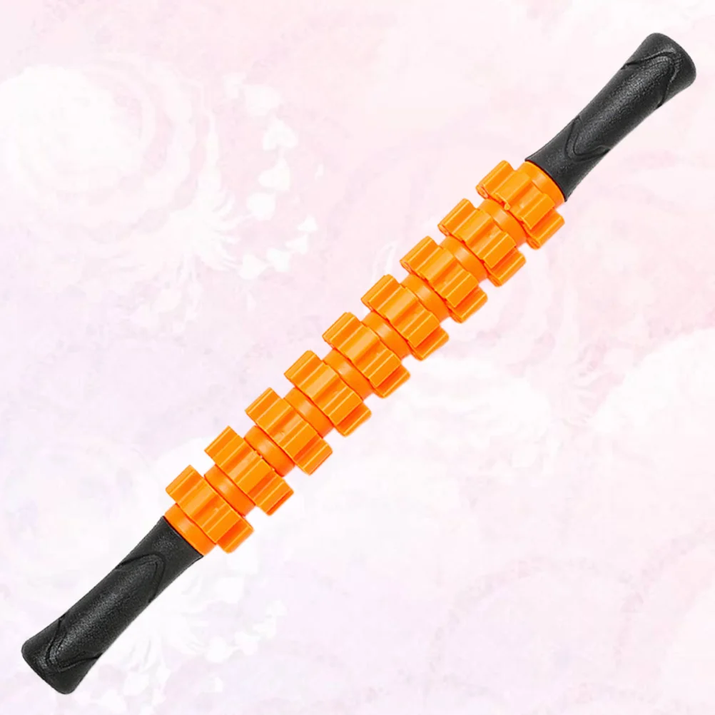 

Massage Stick 9 Gears Orange High-Density Plastic Rolling Massager For Full Body Muscle Yoga Relax Rod Deep Tissue Pain