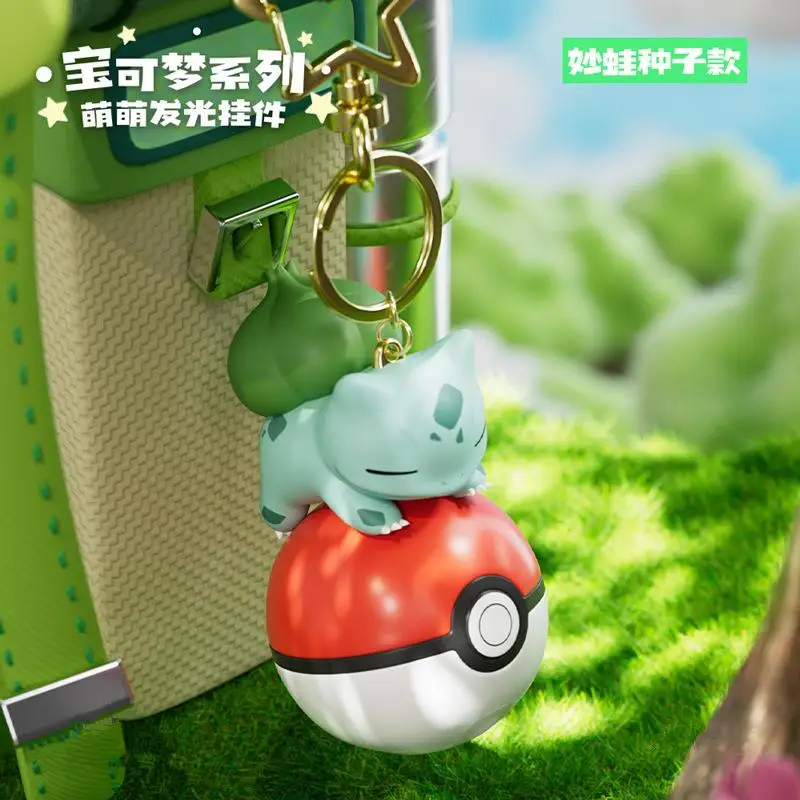 Genuíno pokemon pikachu chaveiro psyduck piplup bulbasaur anime figuras de ação brinquedo chaveiro fragrância pingente presentes de natal