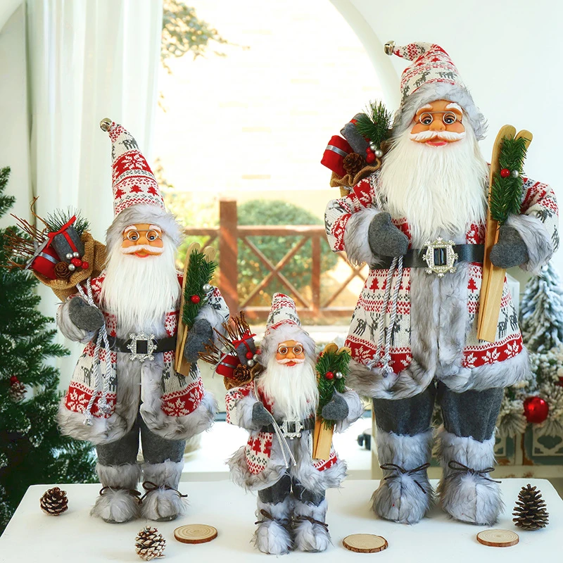 

2023 christmas decorations 60cm Height Santa Claus Ornaments Children Toys Christmas Party Home Decoration Kids New Year Gifts