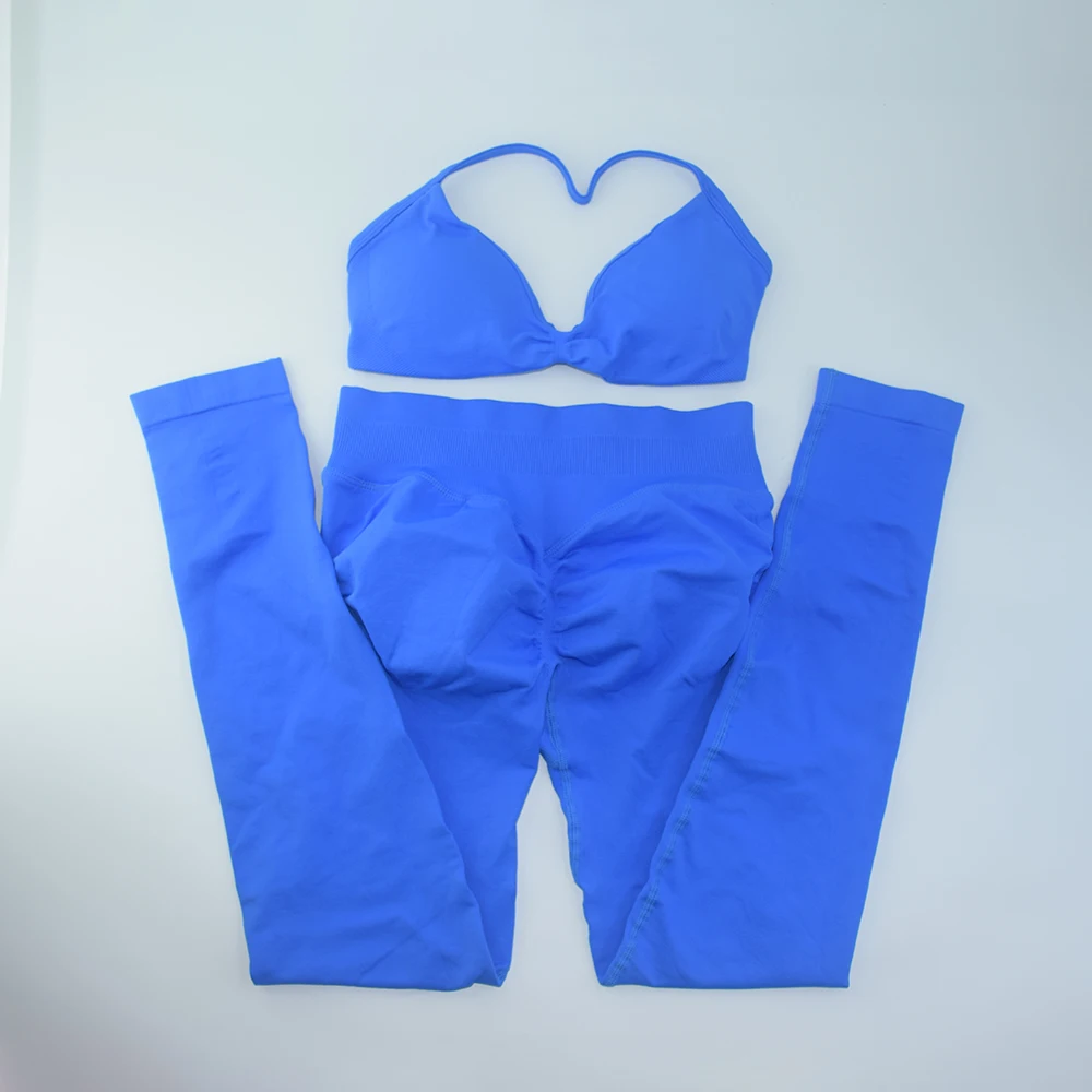 2 قطعة مجموعة حمالة الصدر Strappy الصالة الرياضية حزام رفيع سلس النساء عالية دعم الرسن حمالات الصدر الرياضية Scrunch تجريب اليوغا لا شعار