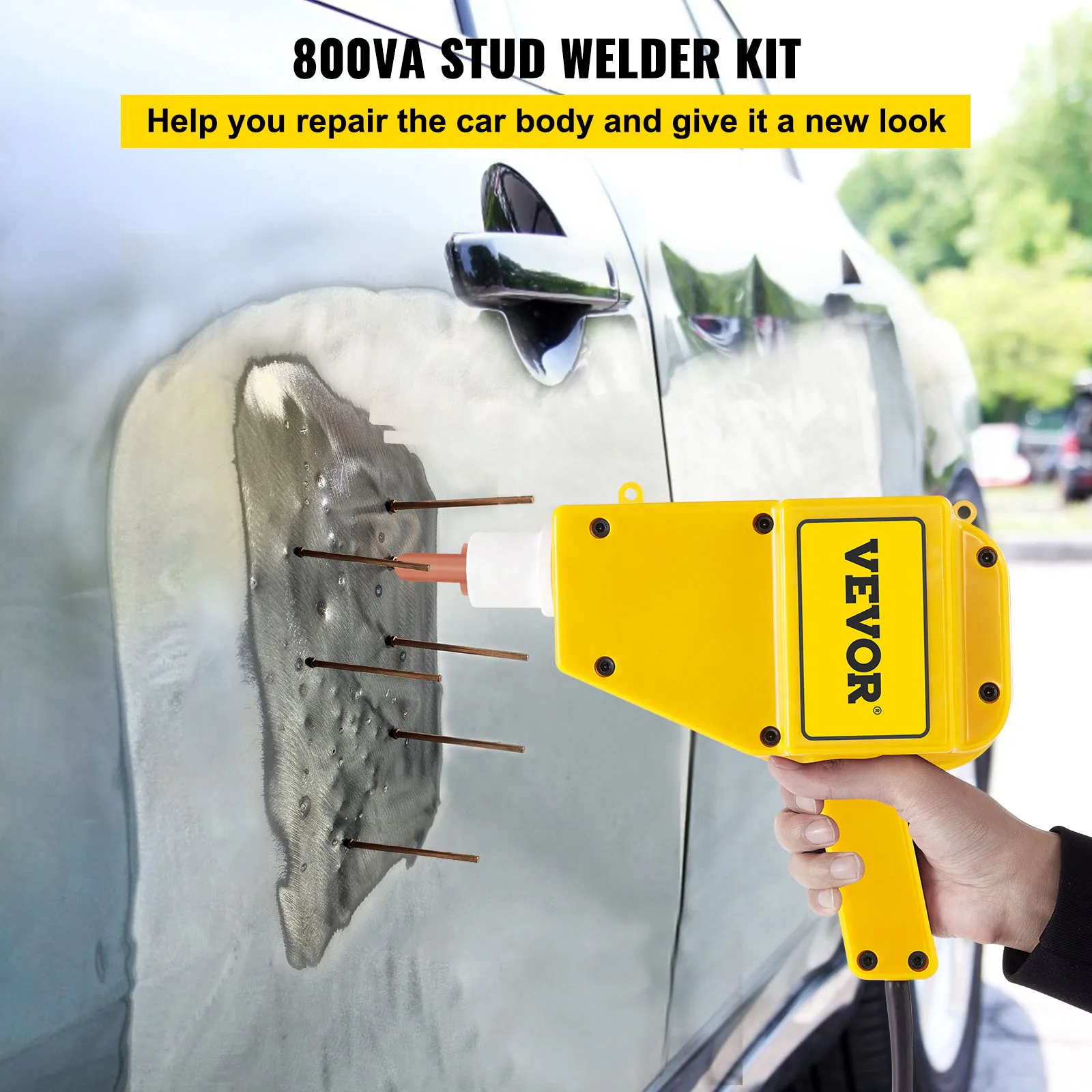 VEVOR 800VA Car Body Repair Tool Spot Welder Dent Puller Body Welding Machine for Car Repairing Body Stud Slide Hammer Dent Pull