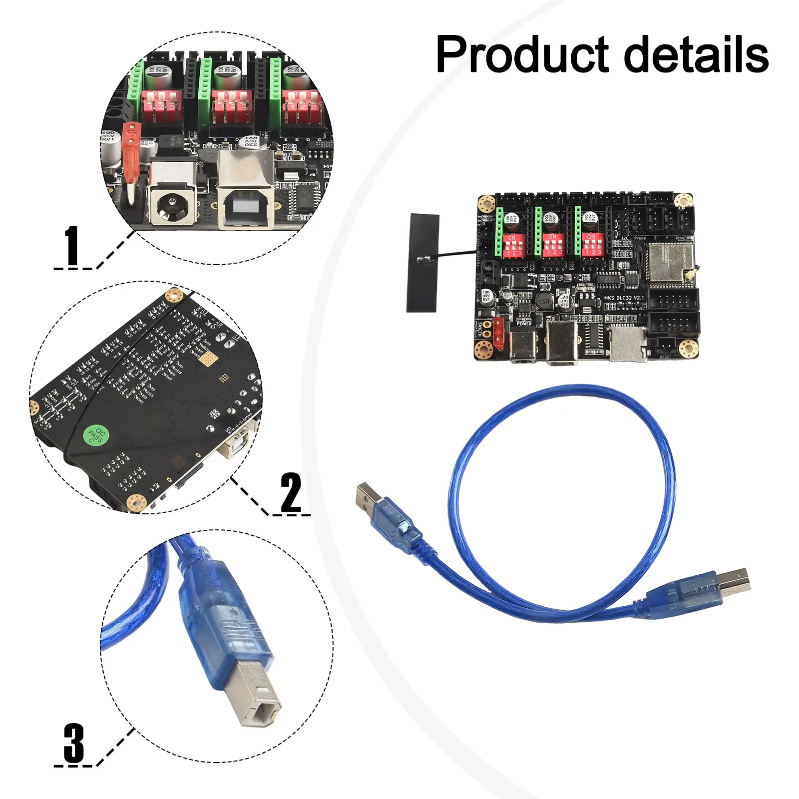 For LightBurn For GRBL WiFi Engraver Board for mks DLC32 V2.1 Offline Engraving 90*70mm Mobile App Control Dual Core 32-Bit