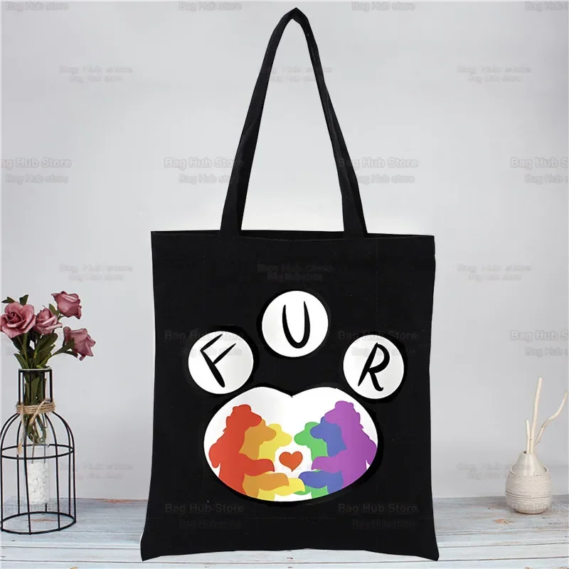 Anatomy Of A Furry Wildlife Proud To Be Harajuku Canvas Women's Ulzzang Black Large Capacity Casual Fashion Shoulder Bags