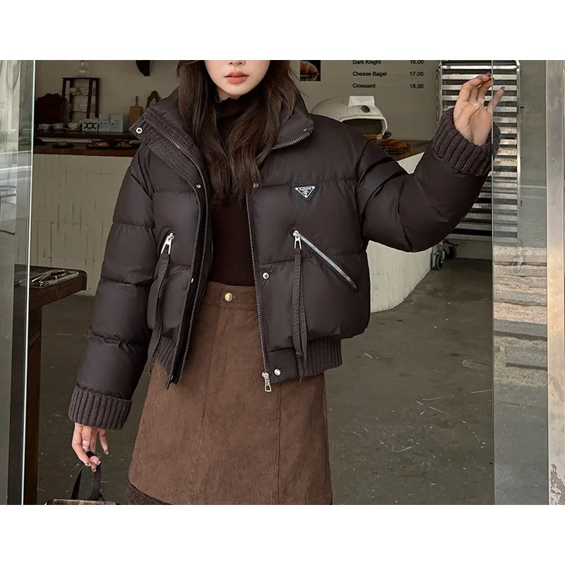 

Stand-up Collar and Double Zipper Knitted Cuffs 2025 Winter Bread Clothes