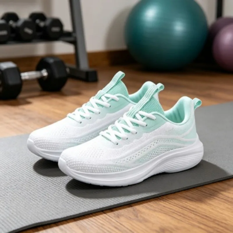 

Women's Shoes New Fashion Breathable Casual Comfortable Sports Outdoor Knit Sneakers Lace-Up Casual Walking Shoes