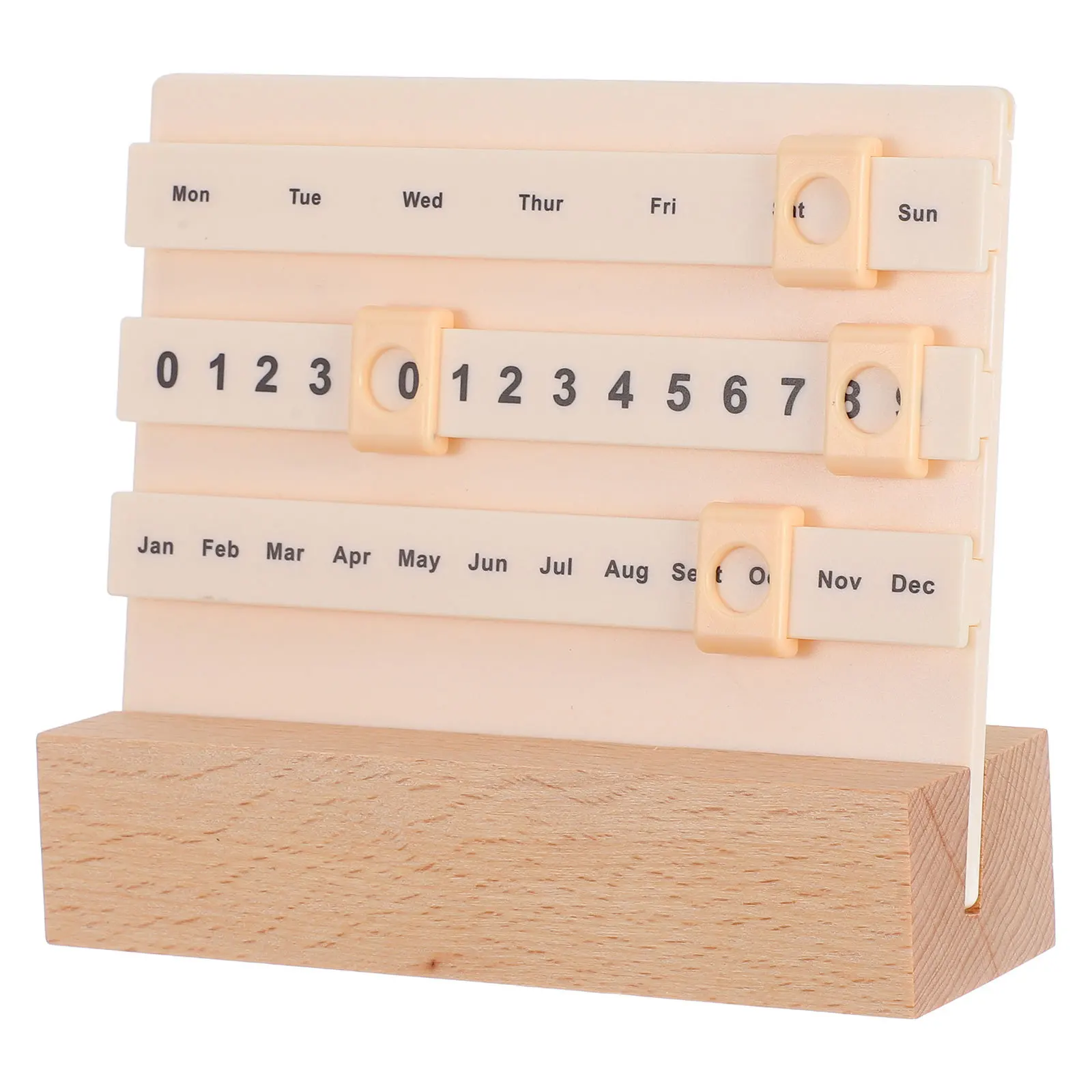 

Wood Block 2024 Rustic Desktop Perpetual Slide Mechanism Unique Ornament For Home Office Schedule Planner Block Calendar For