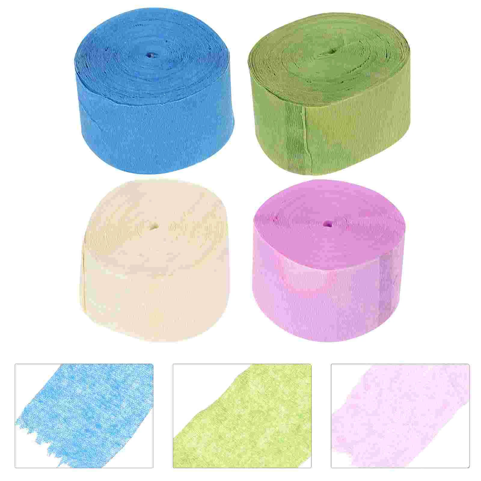 

4 Rolls Decor Crepe Paper Colored Streamer Party Streamers Decorate Decorations Baby