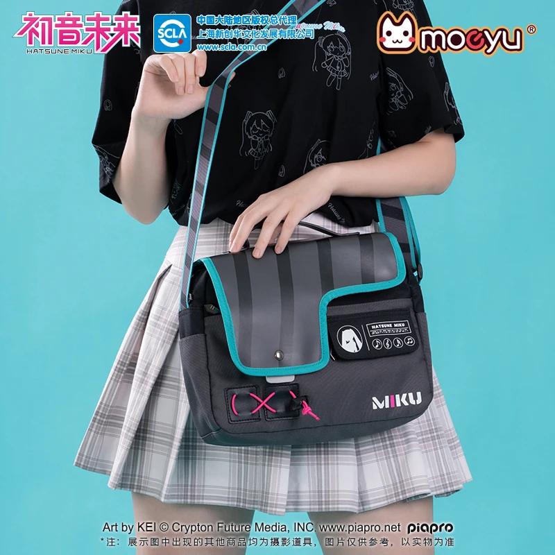 Moeyu anime miku mensageiro bolsa crossbody para mulheres homens vocaloid cosplay estudante sacos de escola bolsa de ombro moda