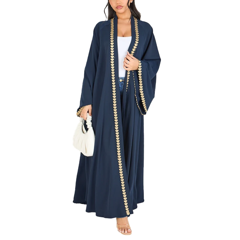 Commercio all'ingrosso Turchia islamica EID Ramadan Abaya modesto Robe Kimono Femme Donne musulmane Abito Nida Ricamo Dubai Abaya 2025