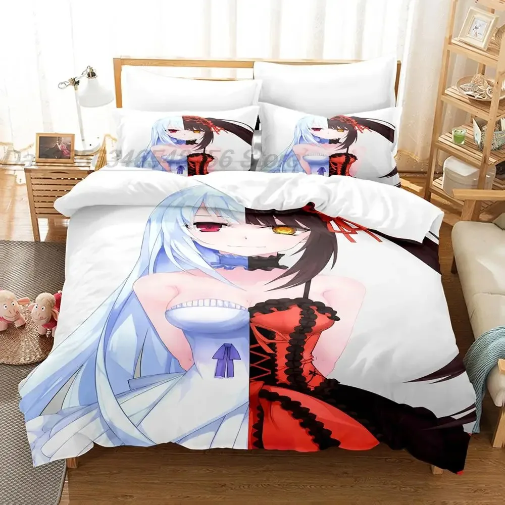 

New Date a Live Tokisaki Kurumi Bedding Set Single Twin Full Queen King Size Bed Set Aldult Kid Bedroom Duvetcover Sets 3D 2022