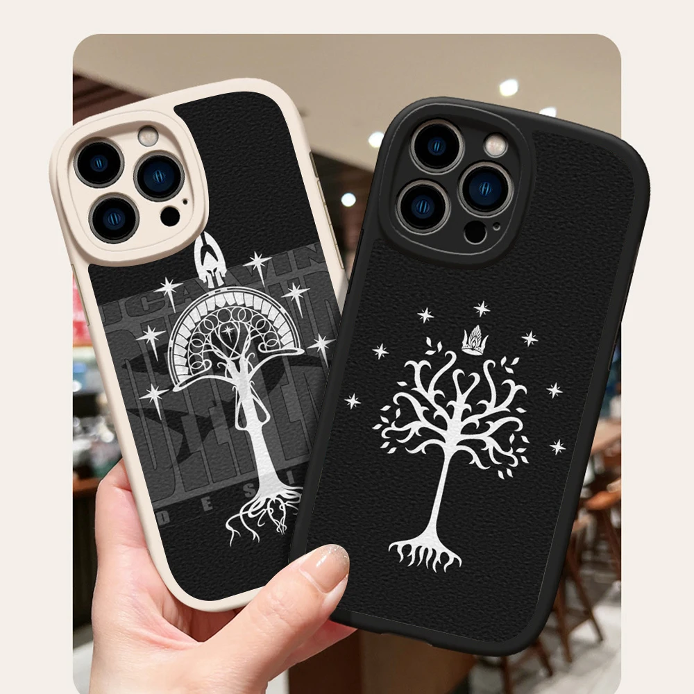 For iphone White Tree Of Gondor Phone Case for Iphone 14 13 11 12 Pro MAX 13 12 MiNi 7 8 plus X XS XR Lambskin protection Covers