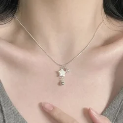 French Summer Shell Star Pearl Pendant Necklace For Women Fashionable Personalized Daily Accessory Party Jewelry Birthday Gifts