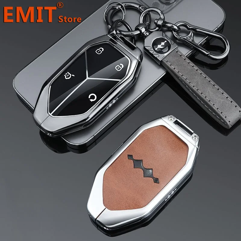 Car Key Case for BYD Fangchengbao DMO Equation Formula Leopard 5 Remote Cover Shell Keychain Ring Holder Fob Bag Accessories