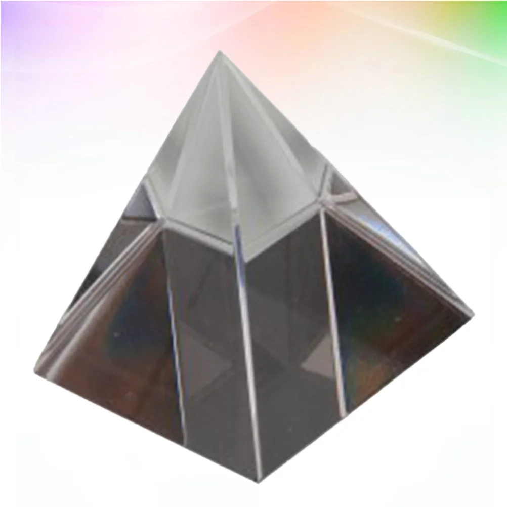 

1Pcs Crystal Pyramid Four Sides 100mm Glass Prism Rainbow Creator Meditation Home Decor Desk Ornament Optical Effect