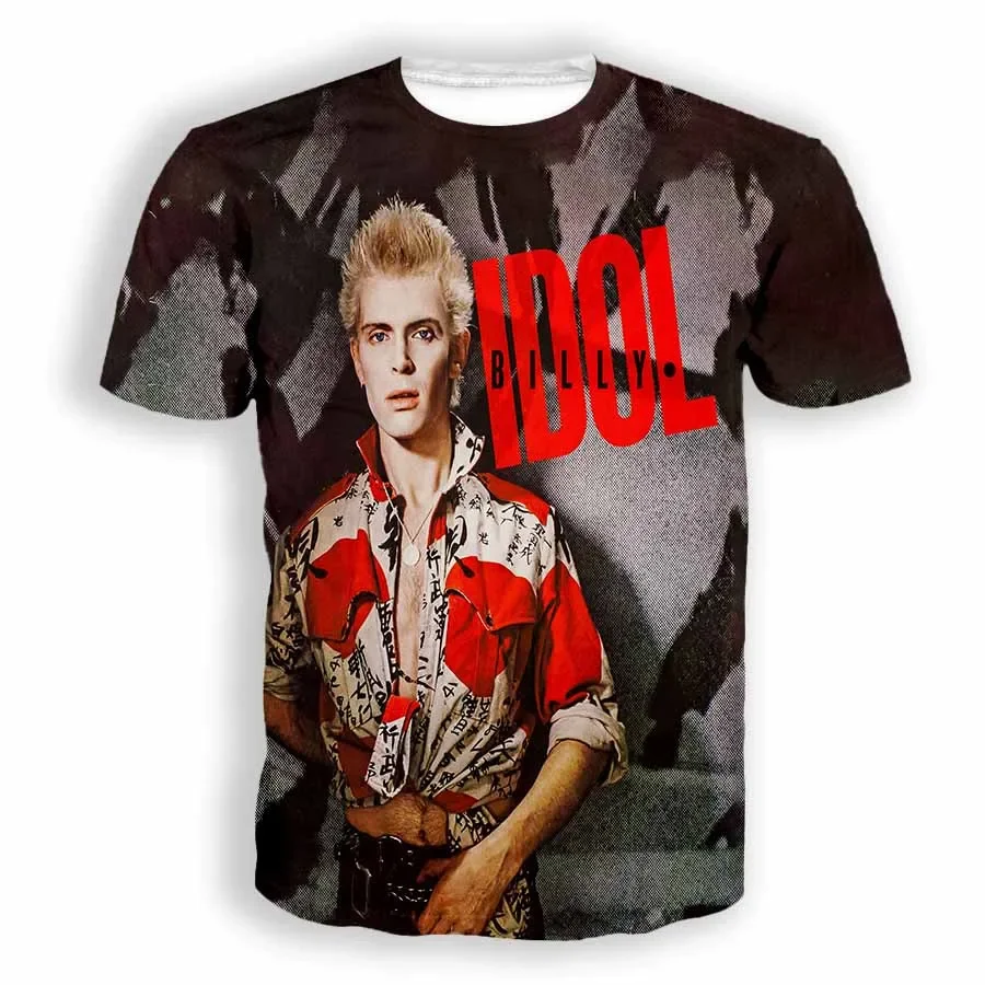 New Fashion Women/Men's 3D Print  Billy Idol Casual T-shirts Hip Hop Tshirts Harajuku Styles Tops Clothing  E2