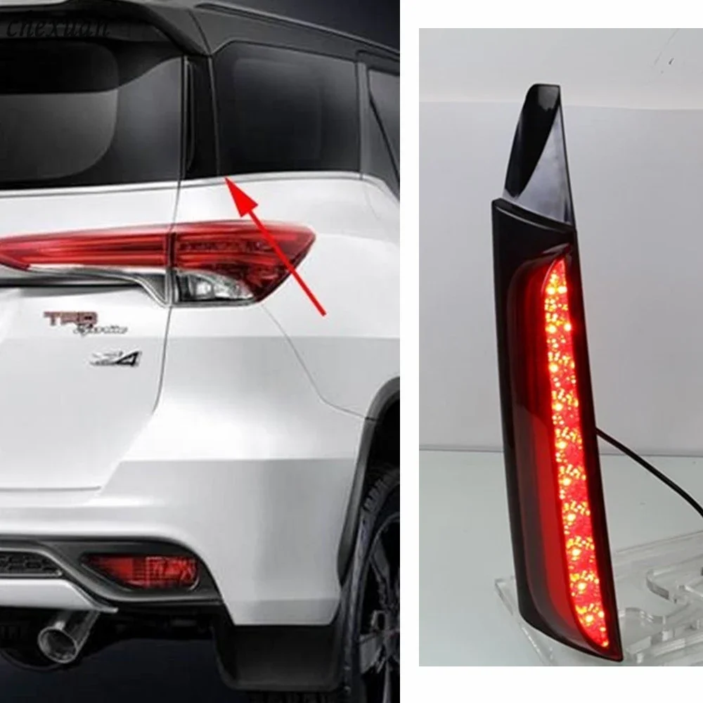 

New！ CSCSNL1Pair LED Reflector Rear Lamp Light Brake Light Warning Light For Toyota Fortuner 2015 2016 2017 2018 2019 2020