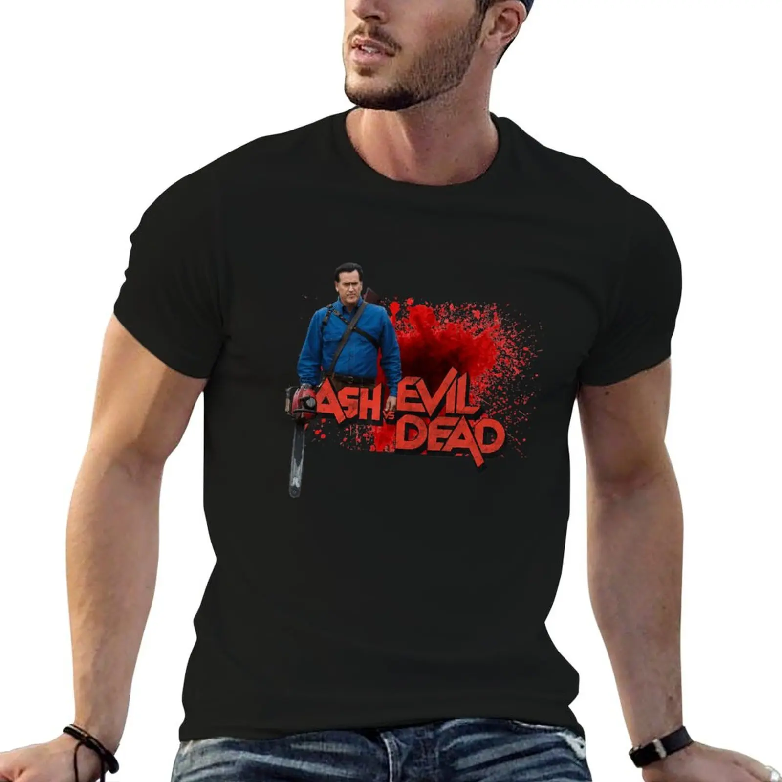 

Campbell Ash Vs Evil Dead T-Shirt anime shirt graphic tee shirt cute tops mens graphic t-shirts