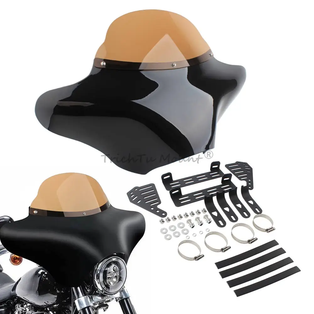 Front Batwing Inner Outer Fairing + Windshield For Harley Touring Electra Street Glide Road King Softail Honda Suzuki Yamaha