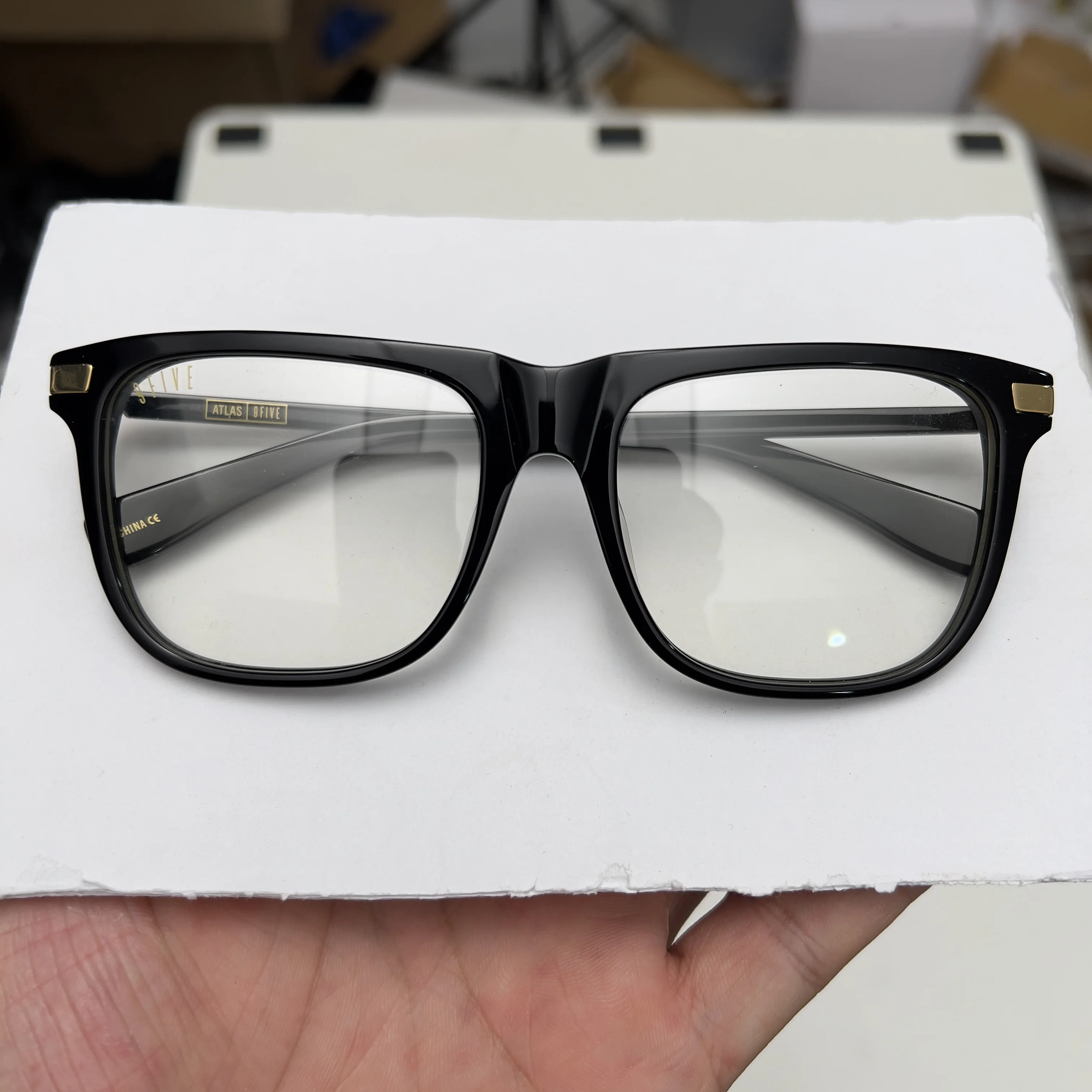 Premium Black Acetate Fiber Eyeglasses for Men by American Fashion Brand