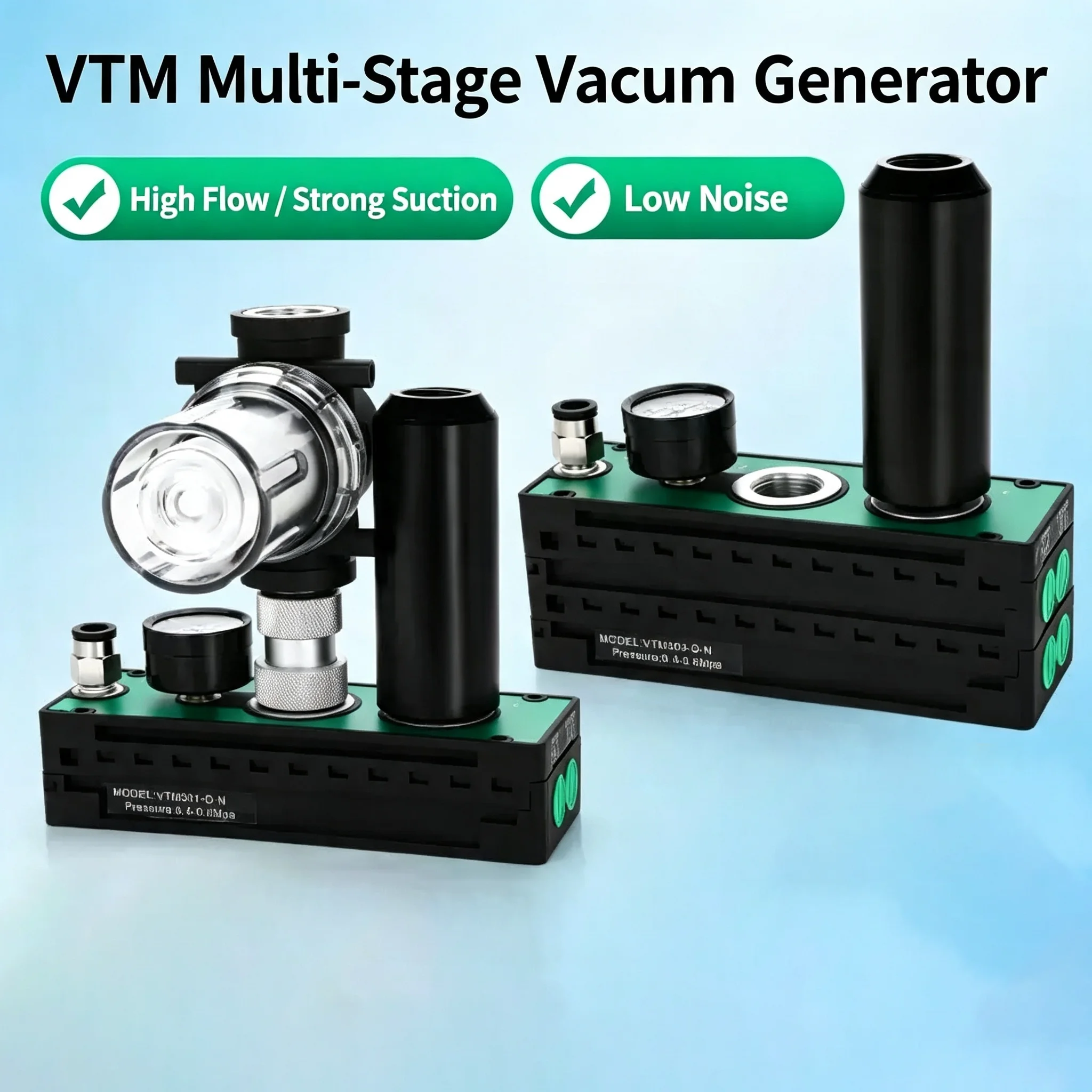 multistage VTM series vacuum generator pneumatic large flow and large suction integrated negative pressure vacuum pump