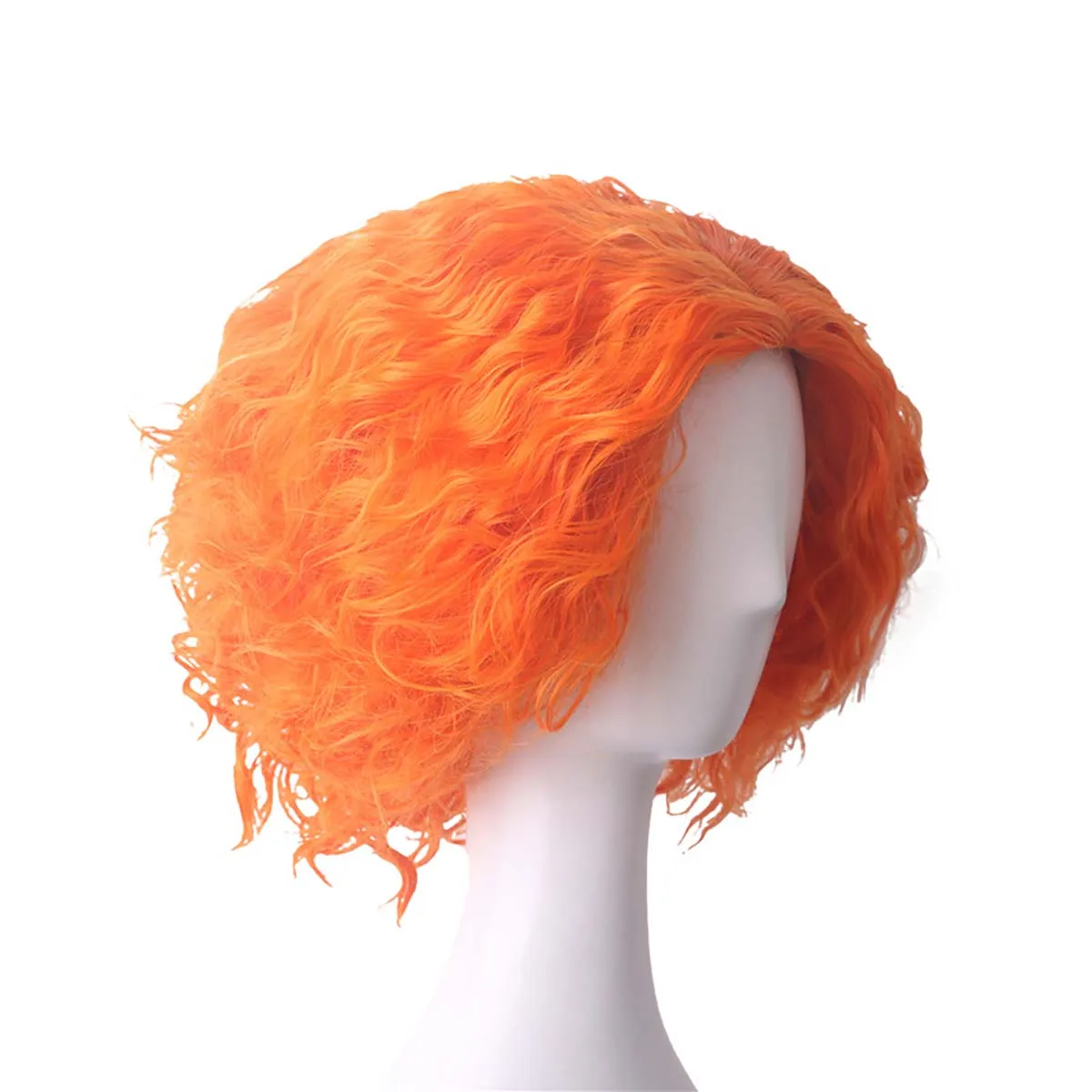 Anime Alice's Adventures Cosplay Mad Hatter Orange Short Curly Wig