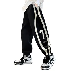 Children's Clothing New Pants for Teenage Boys Fashion Korean Sports Elastic Waist Kids Spring Autumn Schoool Trousers 5-14Years