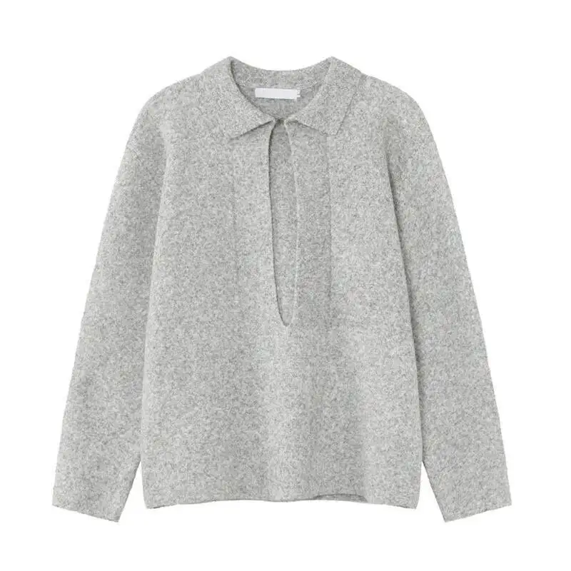 سترات رجالية شتوية على الطراز الكوري لعام 2025 بلوزات حياكة عميقة على شكل حرف v بلون سادة بلوفر سميك غير رسمي فضفاض للرجال #5