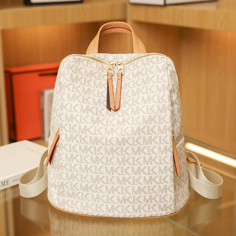 2023 Luxury Women\'s Small Brand Backpack Delicate PVC Fabric Shoulder Bag Women Letter Designer Backpack Elegant Bags School Bag