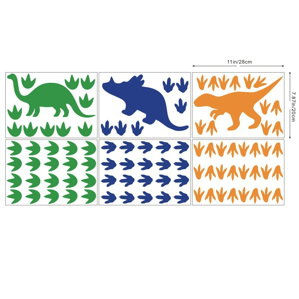 

1Set Creative Dinosaur Footprints Wall Decals Removable PVC Stickers Home Wall Art Decoration for Living Room Bedroom