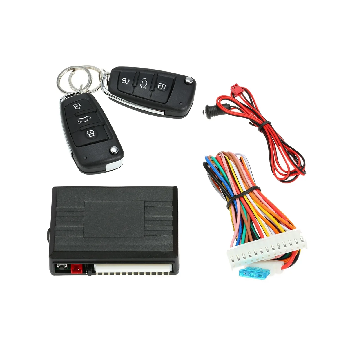 

Car Central Lock with 3 Buttons with LED Prompt Light Button Start Stop Alarm Security Remote Control Car Supplies