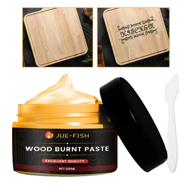 Gel para quemar madera, pasta para quemar madera, fácil de aplicar, Gel de combustión, accesorios de pirograbado DIY multifuncionales para acampar, cuero