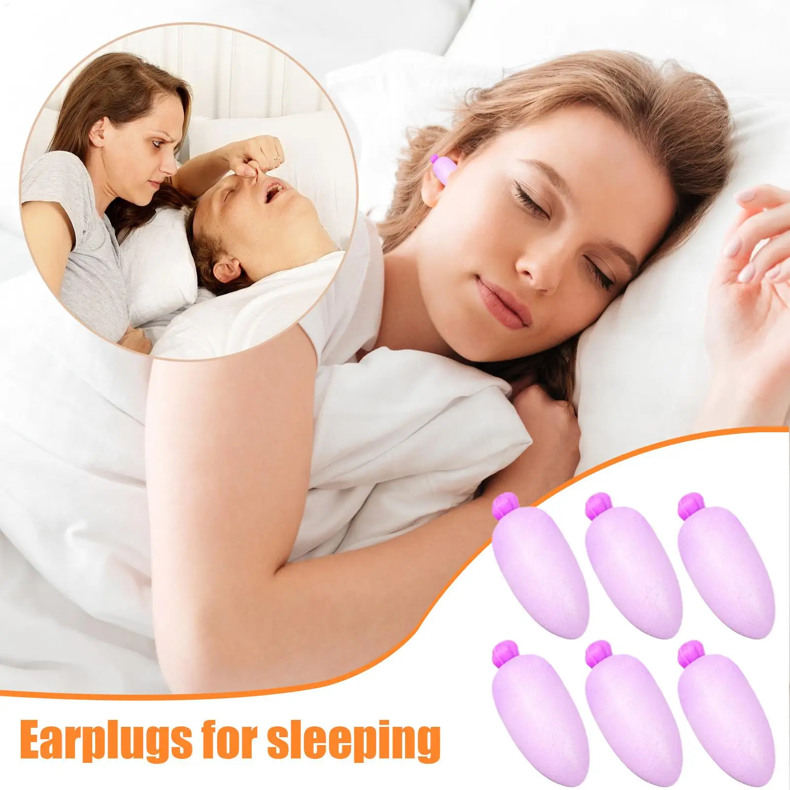 

Беруши для сна, 6 шт., мягкие многоразовые беруши для защиты органов слуха, многоразовые водонепроницаемые наушники, мягкие блокирующие звук